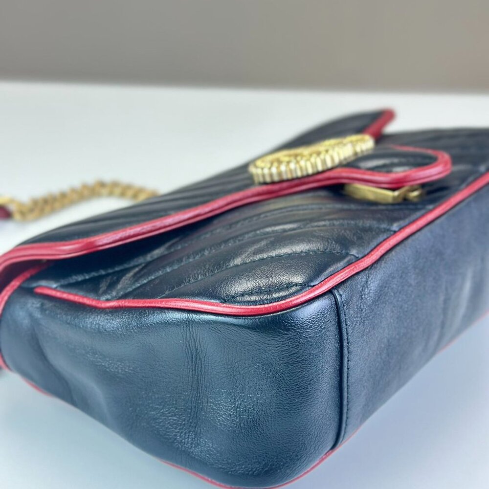 Gucci Black Leather Medium Marmont Shoulder Bag Crossbody - Picture 6 of 8